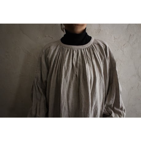 LINEN ANTIQUE SMOCK BLOUSE / GAUZE#