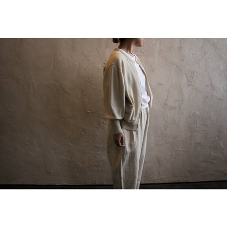 GATHER SLEEVE KNIT CARDIGAN / Gauze#