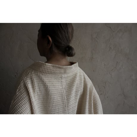 Waffle Russell V Neck 3/4 Sleeve Dolman Knit Pullover / 〼〼:masumasu