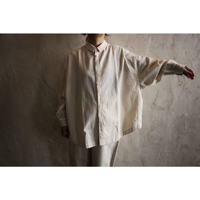 綿絹楊柳ビッグシャツ 生成 / MITTAN | SoL