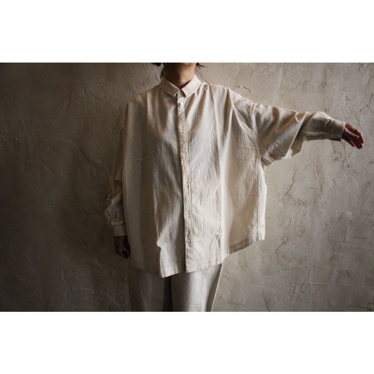 綿絹楊柳ビッグシャツ 生成 / MITTAN | SoL
