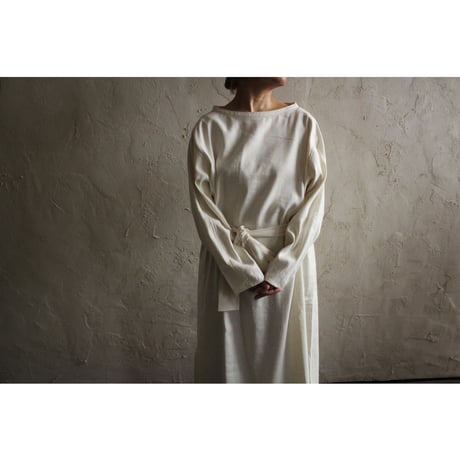 Pay ファッション 【MITTAN OP-06C】綾織絹麻ワンピース 胡桃 サイズ1