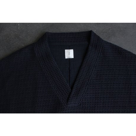 Waffle Russell V Neck 3/4 Sleeve Dolman Knit Pullover / 〼〼:masumasu