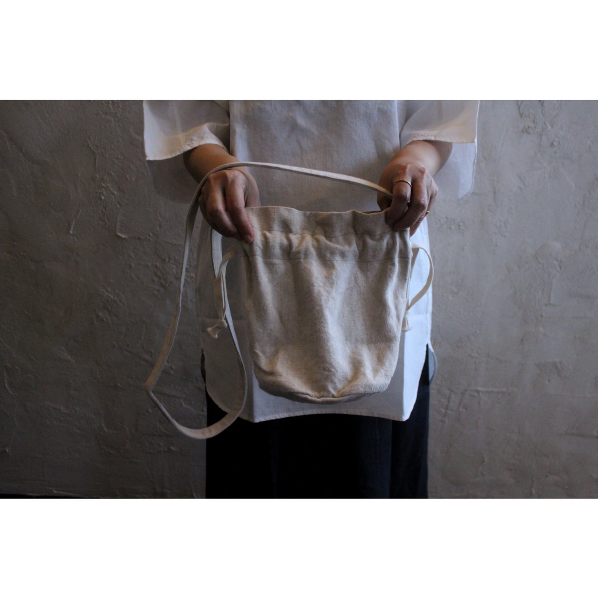 亜麻苧麻残布ミニバッグ / MITTAN | SoL