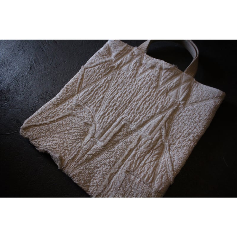 【美品】MITTAN 中わた刺し子織バッグ 灰 MITTAN / 中わた刺し子織バッグ | twelve