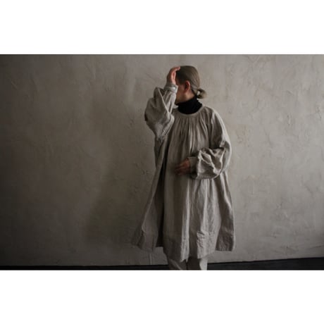 LINEN ANTIQUE SMOCK BLOUSE / GAUZE#