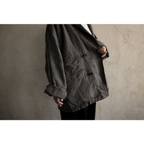 Back-Open Peak Lapel Double-Breasted Over Jacket / 〼〼:masumasu