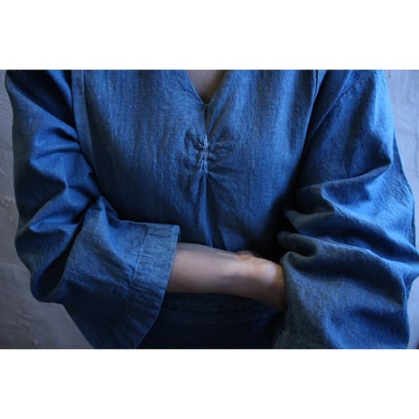 藍染麻ワンピース / 相良