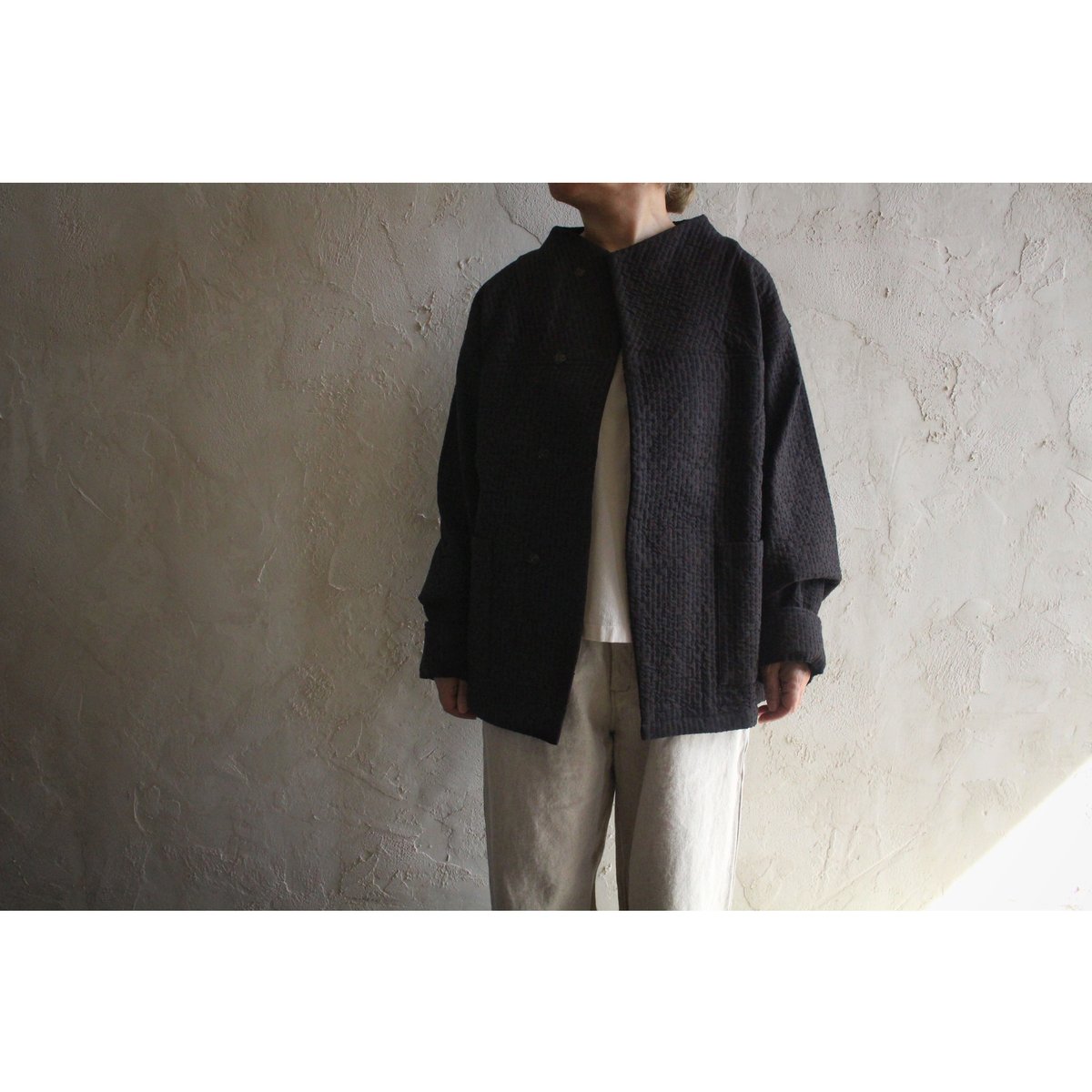 MITTAN 中わた刺し子織ジャケット 黒茶 サイズ3 MITTAN / 中わた刺し子織ジャケット 黒茶 JK-64 / unisex – PINT_MN