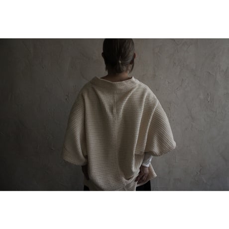 Waffle Russell V Neck 3/4 Sleeve Dolman Knit Pullover / 〼〼:masumasu
