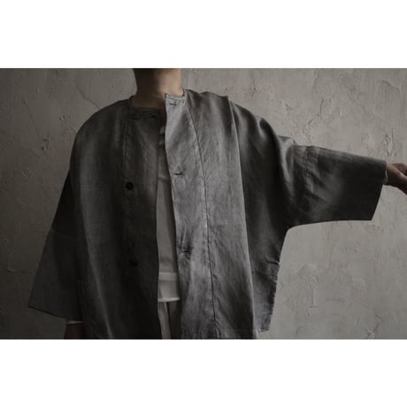 さざ波大麻ワイドジャケット 松煙 / MITTAN