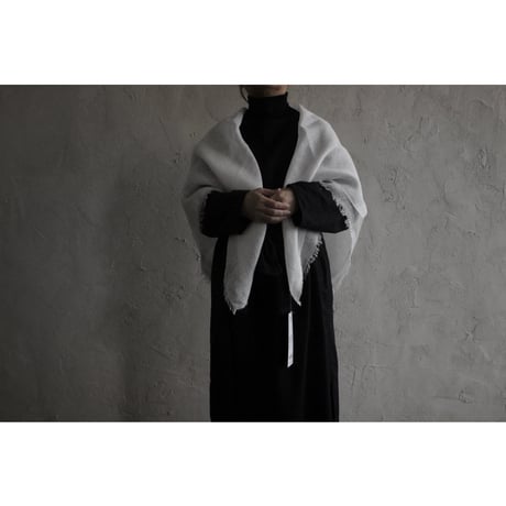 薄手大麻四角ストール 白 / MITTAN