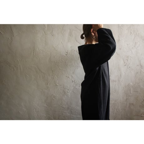 SoL original 綾織絹麻ワンピース 黒 / MITTAN