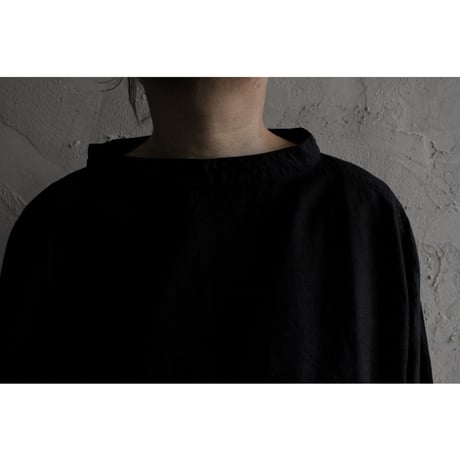大麻長袖プルオーバー 高密度 黒 / MITTAN