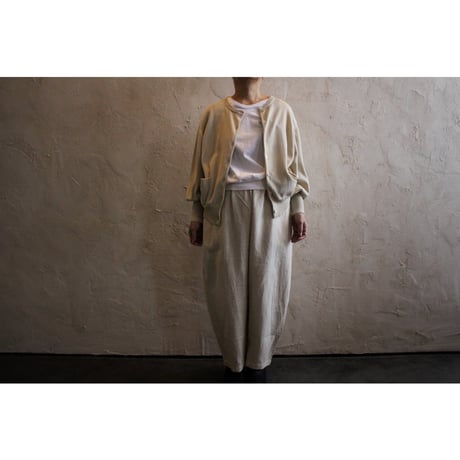 GATHER SLEEVE KNIT CARDIGAN / Gauze#