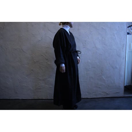 【Re Stock】綾織絹麻ワンピース 黒 / MITTAN