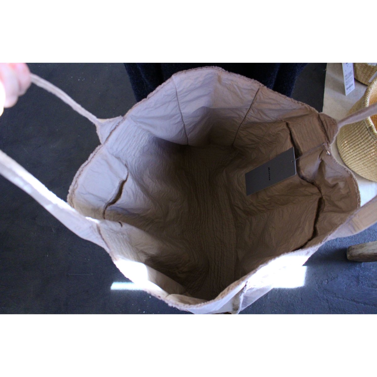 レイヤードバッグ大(草木染)胡桃 / MITTAN | SoL