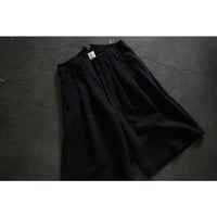 High Waist 2 Tuck Wide Half Trousers / 〼〼:masumasu