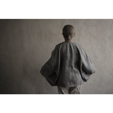 さざ波大麻ワイドジャケット 松煙 / MITTAN