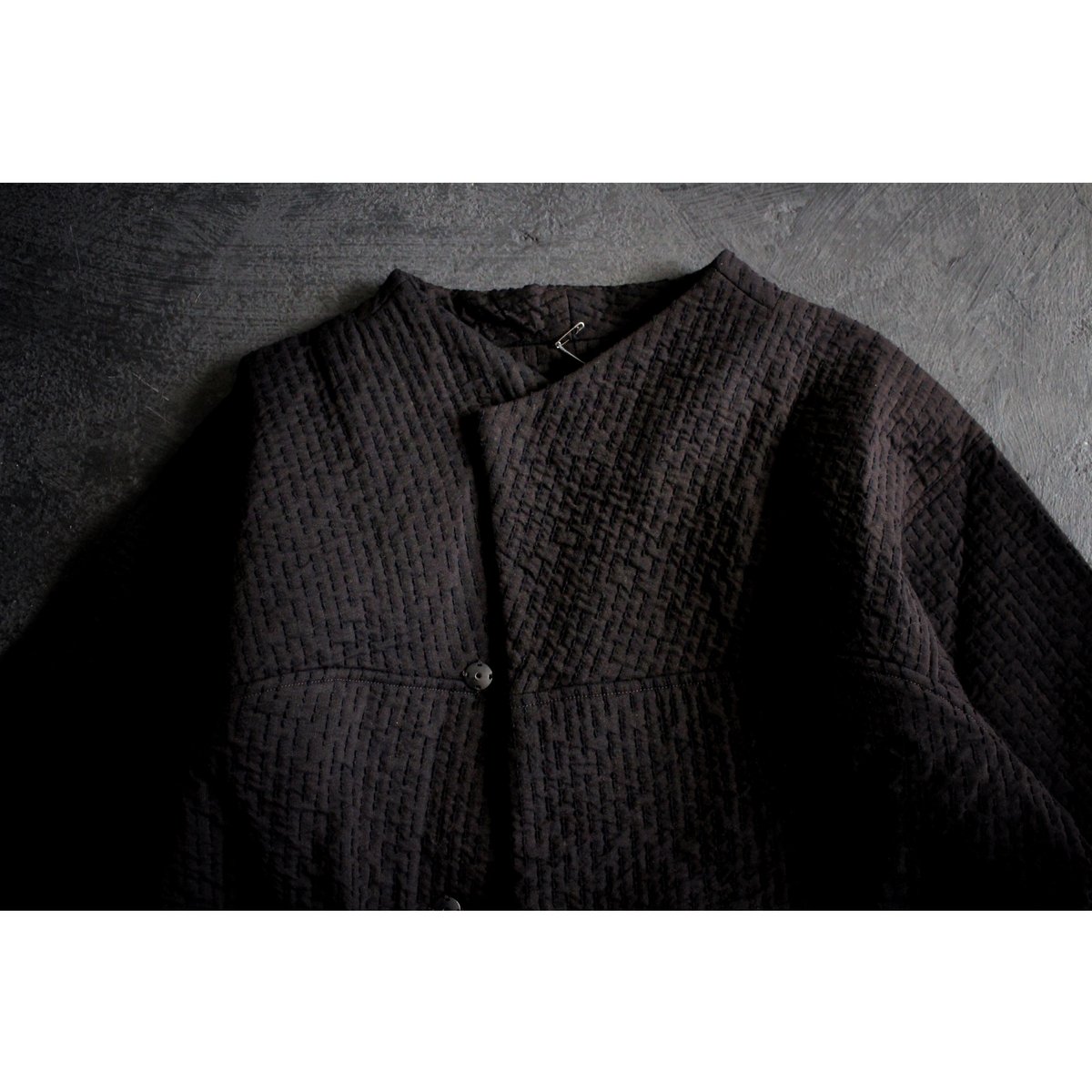中わた刺し子ジャケット 黒茶 / MITTAN | SoL