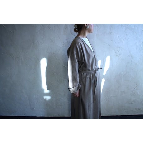 【Re Stock】綾織絹麻ラップワンピース / MITTAN