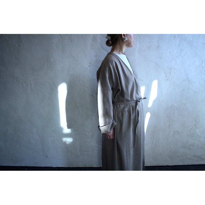Re Stock】綾織絹麻ラップワンピース / MITTAN | SoL