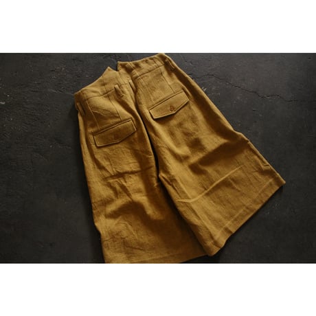 High Waist 2 Tuck Wide Half Trousers / 〼〼:masumasu