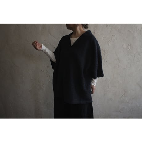 Waffle Russell V Neck 3/4 Sleeve Dolman Knit Pullover / 〼〼:masumasu