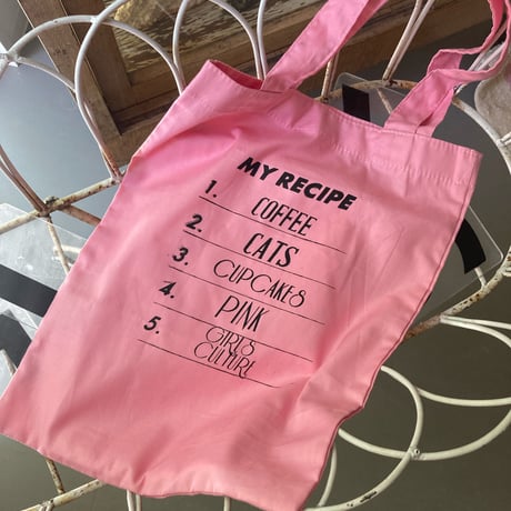 新色❤︎MY RECIPE BAG ( coffee / cats / cup cakes / pink / girls culture )