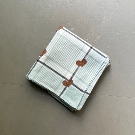 vintage check ハンカチ( blue )