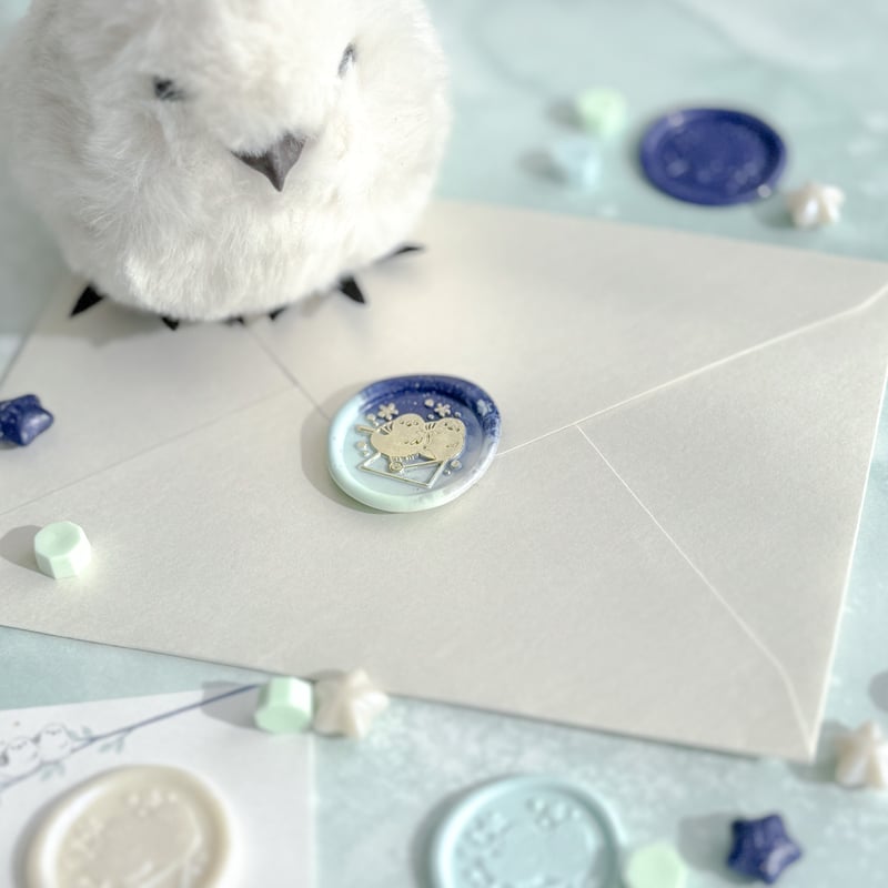 菊池しょんしょん シマエナガコラボピンズ10個セット WAX&STAMP SET】シマエナガ ワックス・スタンプセット【卯月小春