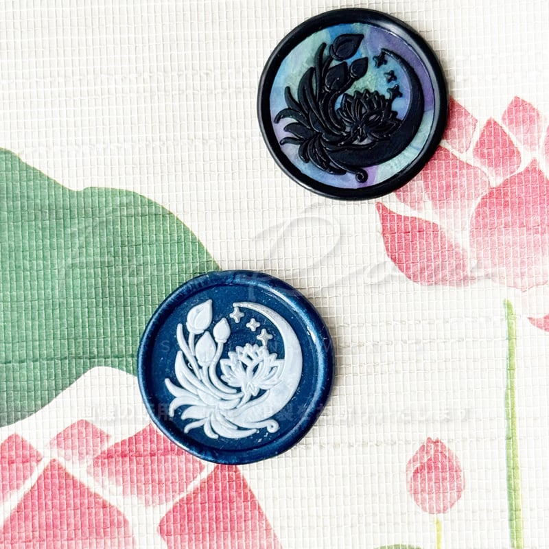 STAMP】731：MOON＆LOTUS【スタンプヘッド】 | シーリングワックス専門