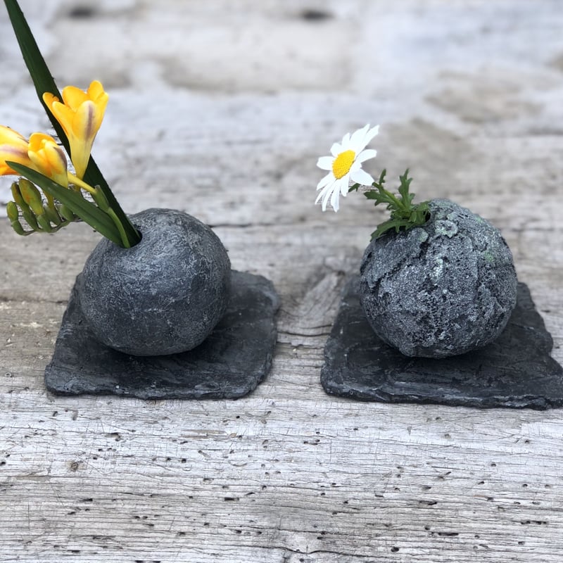 炭混コンクリート一輪挿し(皿付) | MOUT LIFE STORE