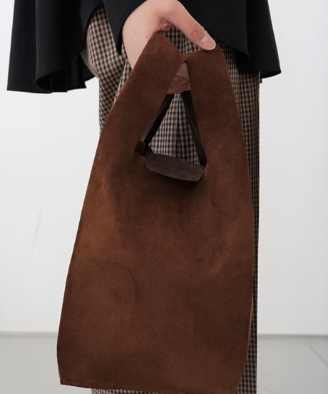 TEHA'AMANA/Pig suede shopping bag/ブラウン×チョコレート