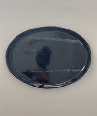 津軽千代造窯 / 楕円皿なまこ釉 / B