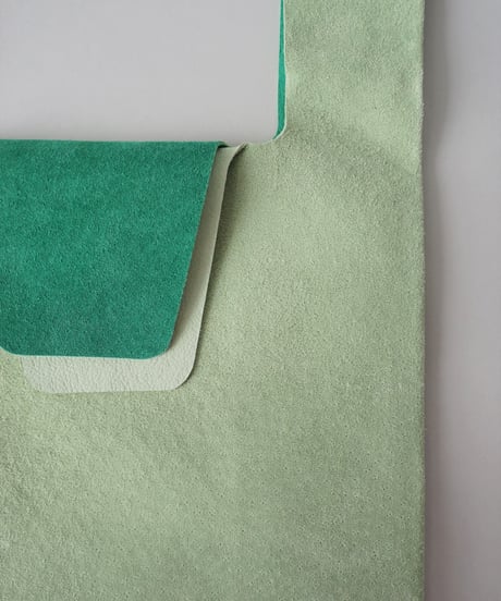 TEHA'AMANA/Pig suede shopping bag/グリーン×ライトグリーン