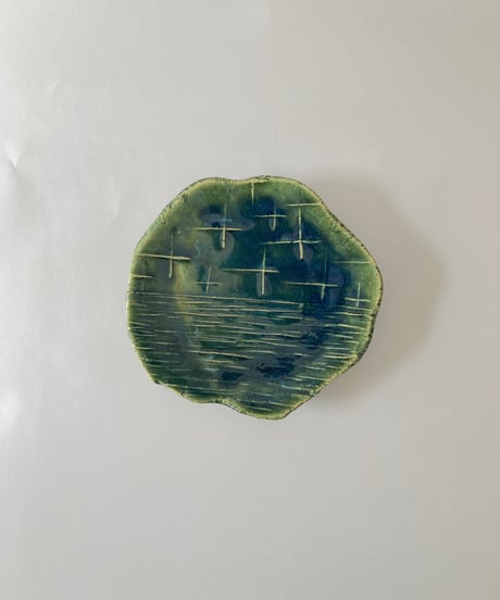 大川和宏/織部台小皿/A