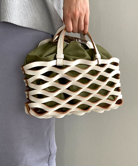 TEHA'AMANA/Leather Mesh Tote/S/ホワイト