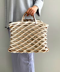 TEHA'AMANA/Leather Mesh Tote/L/ホワイト