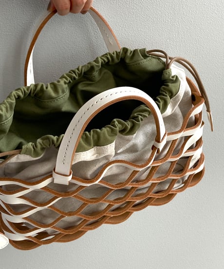 TEHA'AMANA/Leather Mesh Tote/S/ホワイト