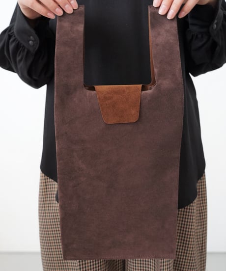 TEHA'AMANA/Pig suede shopping bag/ブラウン×チョコレート