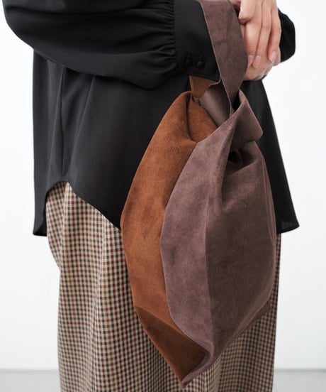 TEHA'AMANA/Pig suede shopping bag/ブラウン×チョコレート