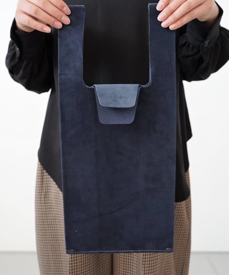 TEHA'AMANA/Pig suede shopping bag/インクブルー×ネイビー