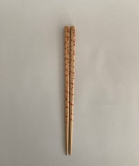 ○津軽塗/箸/ベージュ×ピンク