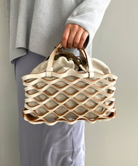 TEHA'AMANA/Leather Mesh Tote/S/ホワイト