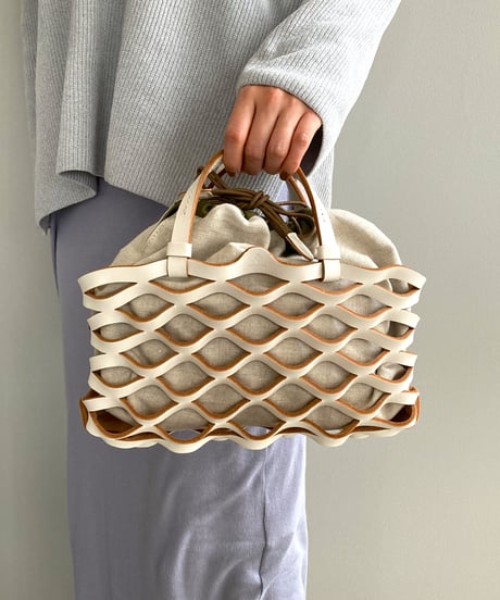 TEHA'AMANA/Leather Mesh Tote/S/ホワイト