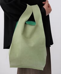 TEHA'AMANA/Pig suede shopping bag/グリーン×ライトグリーン