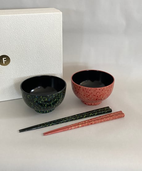 ○ギフトセット/津軽塗/夫婦箸汁椀箱付き/A | FB-TERRACE