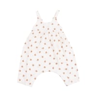 《Bitty Bloom TIE BACK ROMPER モスリンコットン素材 タイバックロンパース 小花柄》70～95cmサイズ 生成り色 単品箱なし 1011-S25-BIT
