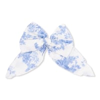 《Muslin Bow Clip Dream Cottage Floral モスリンコットン素材 リボンクリップ ドリームコテージフローラル柄》単品箱無し 965-F25-DCF 青色 Fサイズ